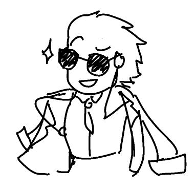 Magnus Glorius, still wearing sunglasses, looks at you, with a sparkle next to his eyes.