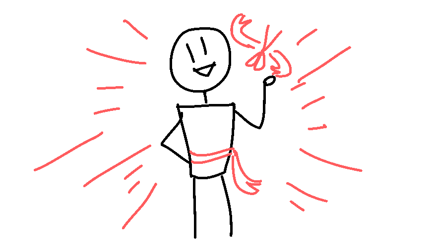 The player character now has a pair of scissors in eir hand and a ribbon around eir waist.
